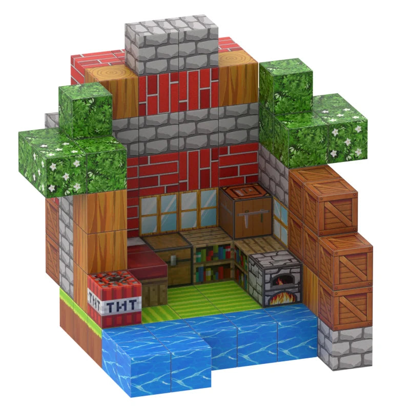Cubos Magnéticos Minecraft - 100 Piezas