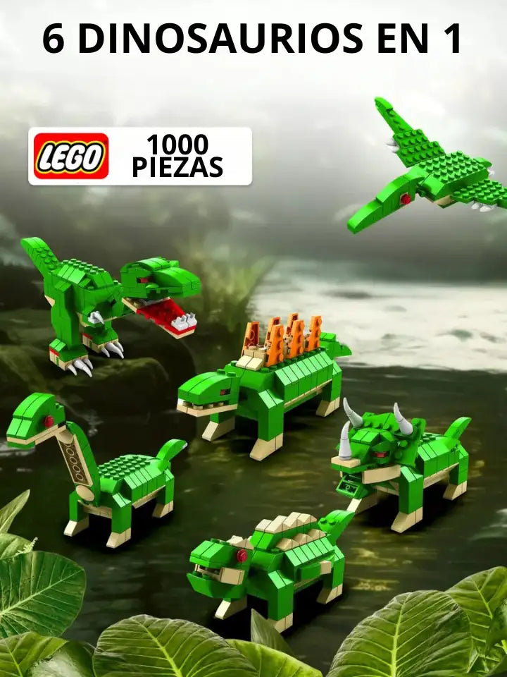 Lego de Dinosaurio - Castillo - Cohete de 1000 piezas - 6 en 1