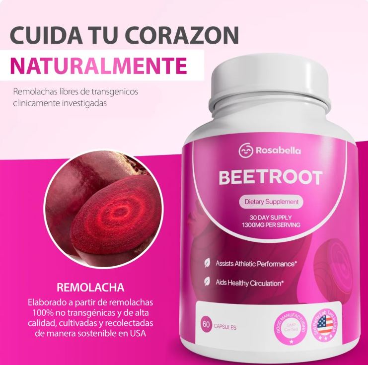 Beetroot Power: ¡🔥Energía Pura, Resistencia Brutal y Bienestar Total en Cápsulas! 💪🍠🌿