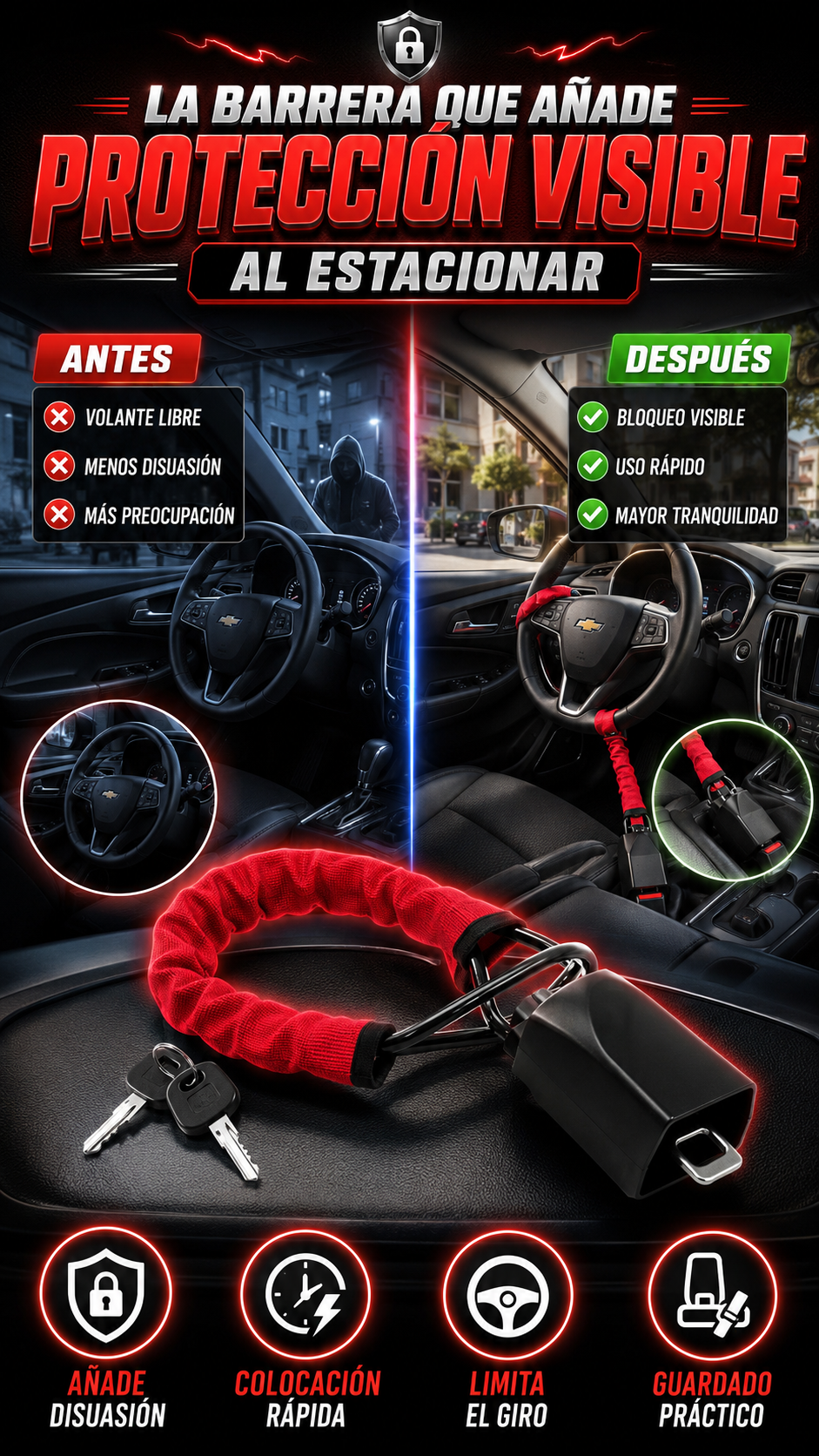 Traba Volante Flexible con Anclaje al Cinturón de Seguridad