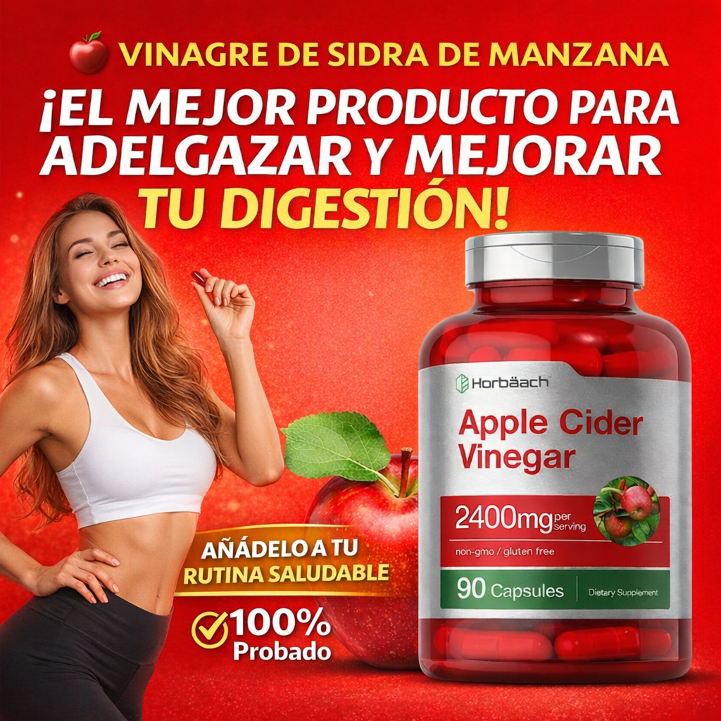 🍎 Vinagre de Sidra de Manzana en Cápsulas | Suplemento natural que te ayuda a perder peso y mejora tu digestión, podrás ver los resultados en una semana✨