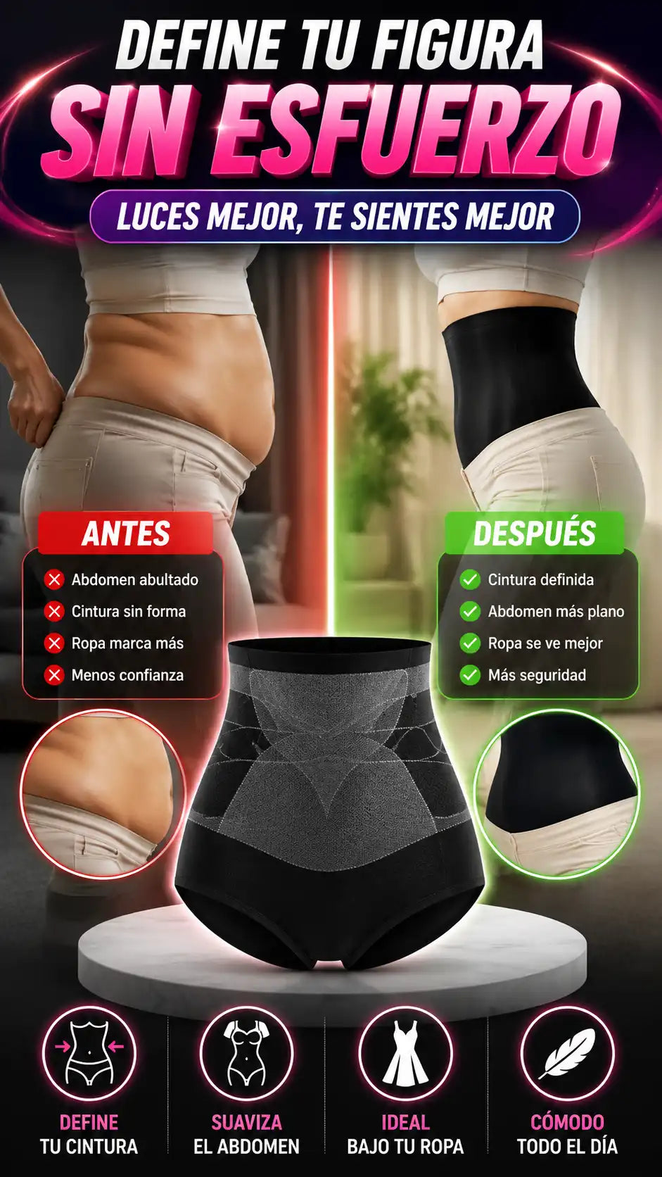 Panty Moldeadora de Cintura Alta — Define tu silueta con comodidad