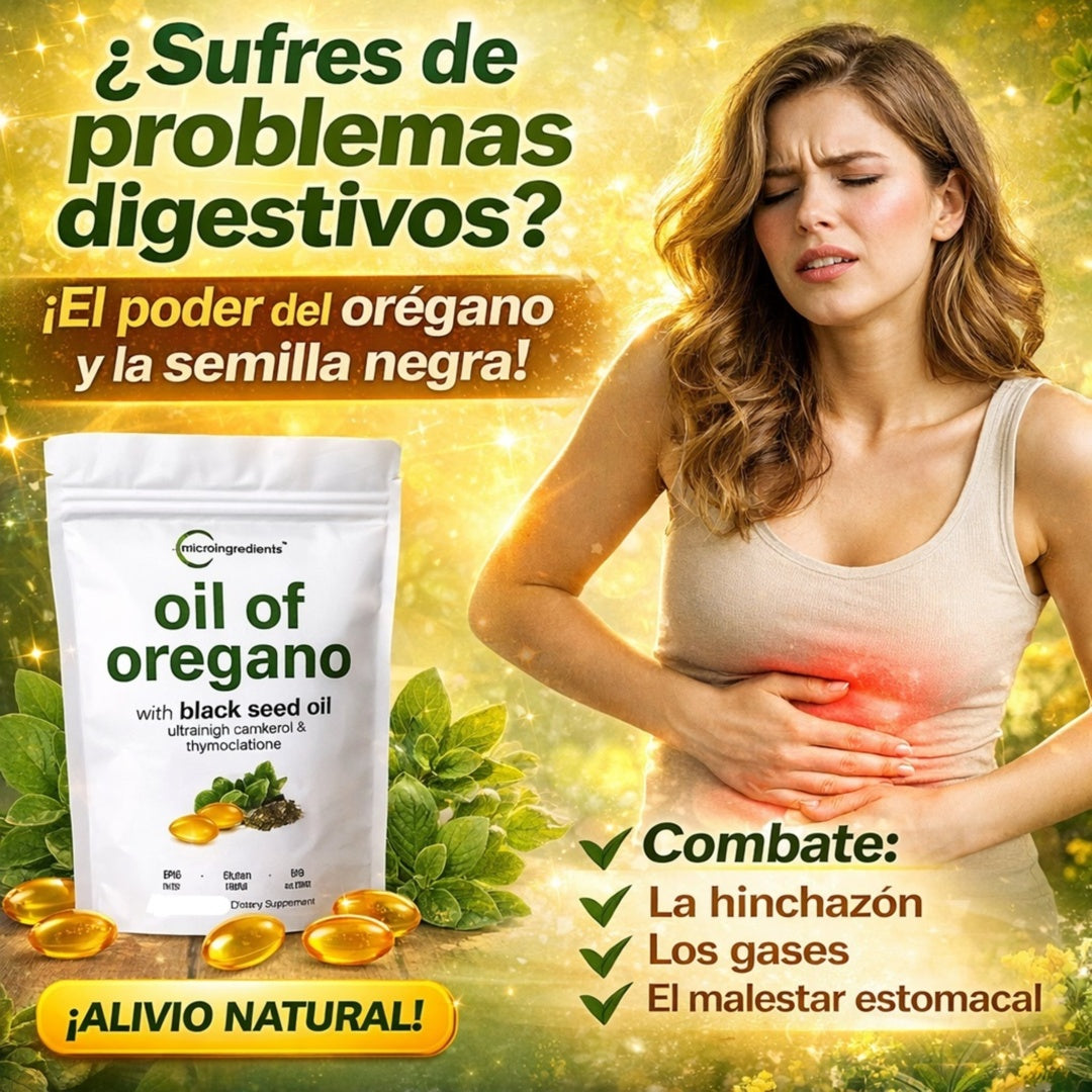 ¡¡ DESCUBRE EL PODER DEL ACEITE DE ORÉGANO con Aceite de Semilla Negra !!!. Mejora la Digestión, la Flora Intestinal + Antimicrobiano y Antifúngico Natural.