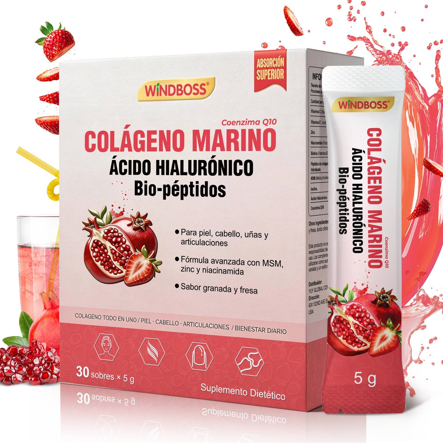 Colageno marino Windboss: arrugas, envejecimiento acelerado
