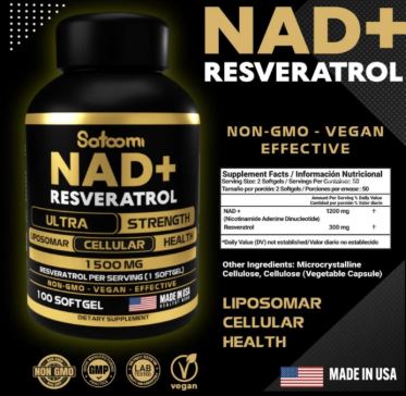 NAD+ RESVERATROL:🔋 Rejuvenece Tus Células, Recupera Tu Energía✨💊