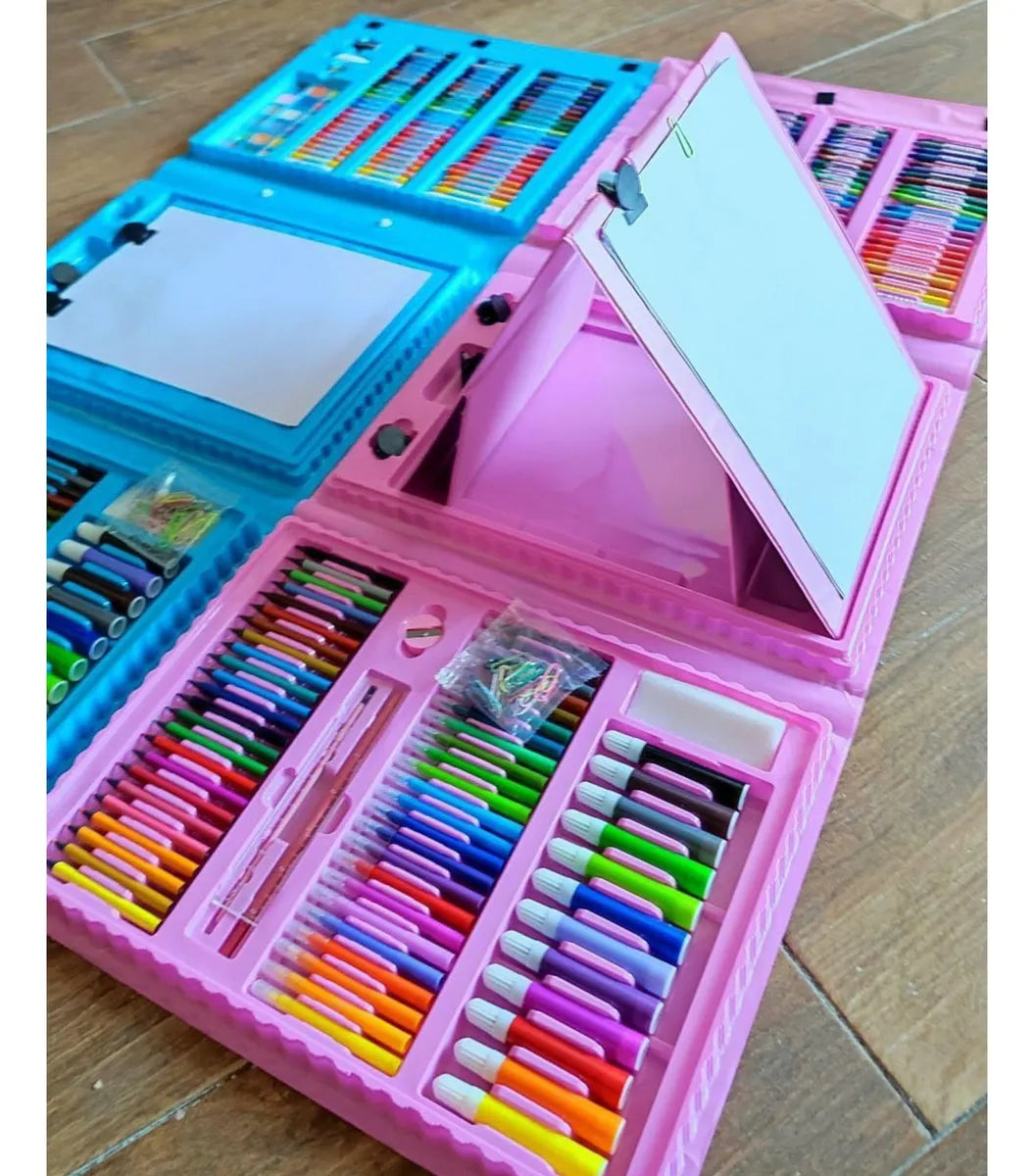 MegaKit Artístico Pro 208 Piezas – Maletín Creativo + Soporte Premium