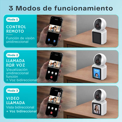 Cámara WIFI Bidireccional 3 en 1 con sensor de movimiento.