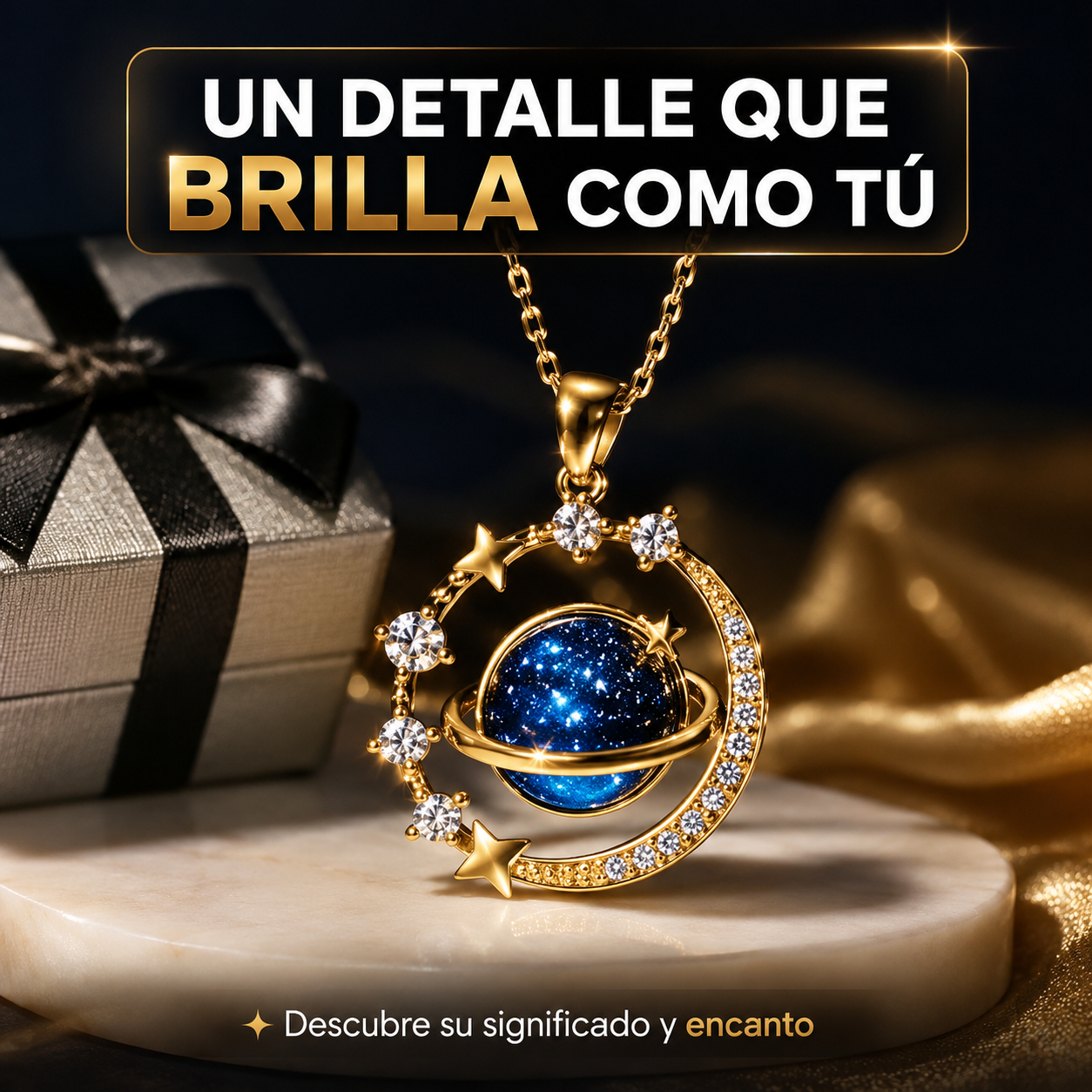 Collar con Dije de Saturno — Regala un detalle con significado