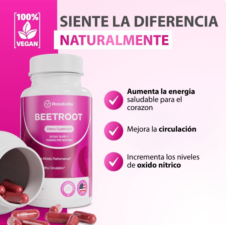 Beetroot Power: ¡🔥Energía Pura, Resistencia Brutal y Bienestar Total en Cápsulas! 💪🍠🌿