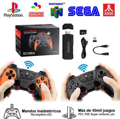 GameBox X2 Pro:🧒👨‍🦳 De Mario Bros a Tekken: revive tu infancia en 4K HD