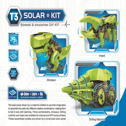 Kit de robótica educativa solar. 3 en 1.