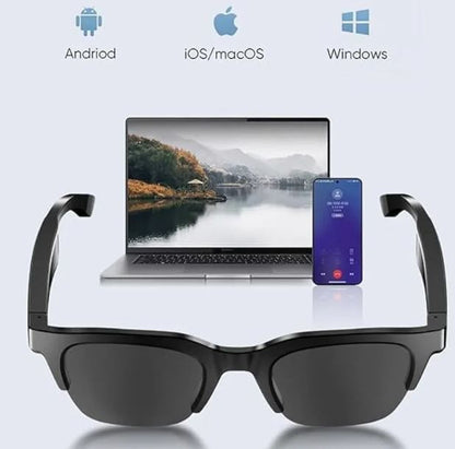 SmartShades Pro - Gafas de sol inteligentes Bluetooth F06/F07/F08 inalámbrico OWS conducción y hablar por teléfono