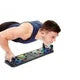 Tabla para flexiones, push up board, foldable push up board, equipo de gimnasio en casa, entrenamiento de fuerza para hombres y mujeres, plegable, con banda de resistencia y mango ajustable