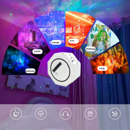 Proyector LED Octagonal + Parlante Bluetooth – Transforma Tu Habitación en un Show de Luces ✨