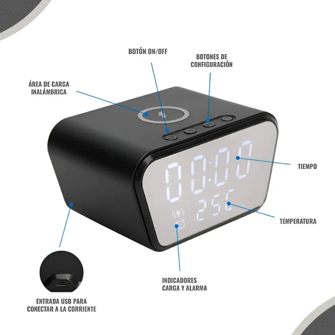 Cargador, Despertador y Termómetro™:Tecnología inteligente que sorprende