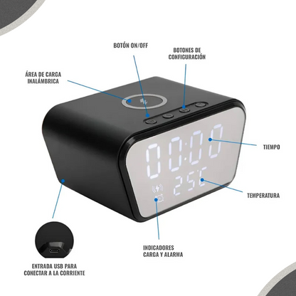 Cargador, Despertador y Termómetro™:Tecnología inteligente que sorprende