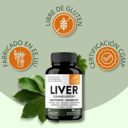 LiverShield PRO: Desintoxicación natural para sentirte mas liviano cada día (70 Cápsulas )