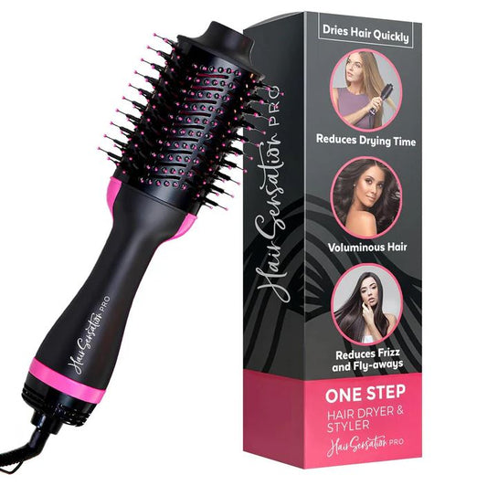 💫 IonGlam™ – Cepillo Alisador 3 en 1: Peina, alisa, calienta