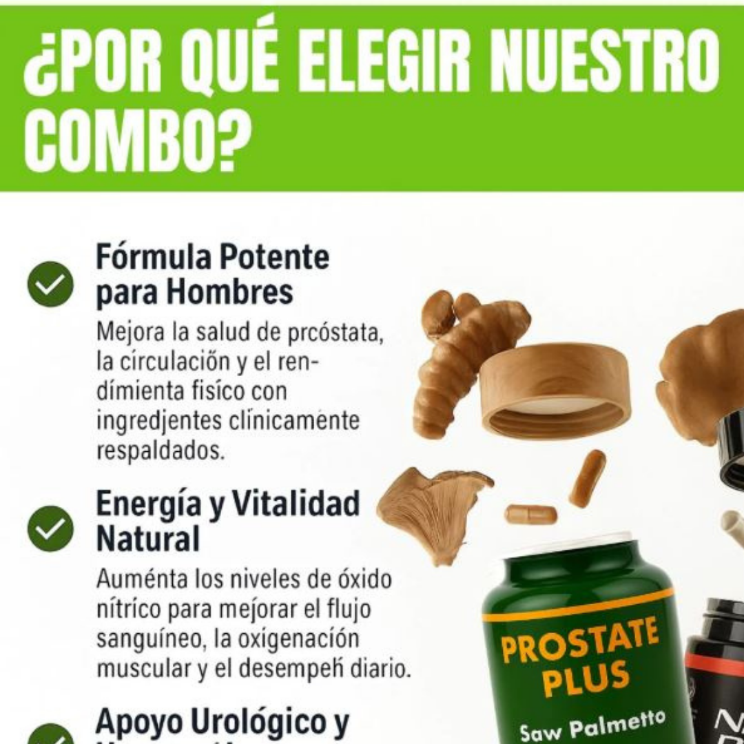 Óxido Nítrico Promax™ + Prostate Health en pack 2x1:💪 Rendimiento, energía y salud masculina🔥