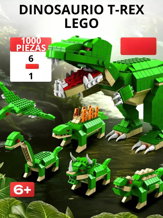 Lego de Dinosaurio - Castillo - Cohete de 1000 piezas - 6 en 1