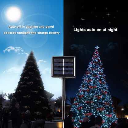 Luces Navideñas Multicolor con Panel Solar – 20 metros🎄✨