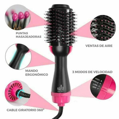 💫 IonGlam™ – Cepillo Alisador 3 en 1: Peina, alisa, calienta