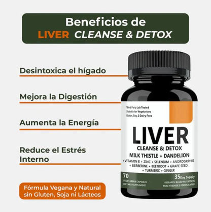 LiverShield PRO: Desintoxicación natural para sentirte mas liviano cada día (70 Cápsulas )