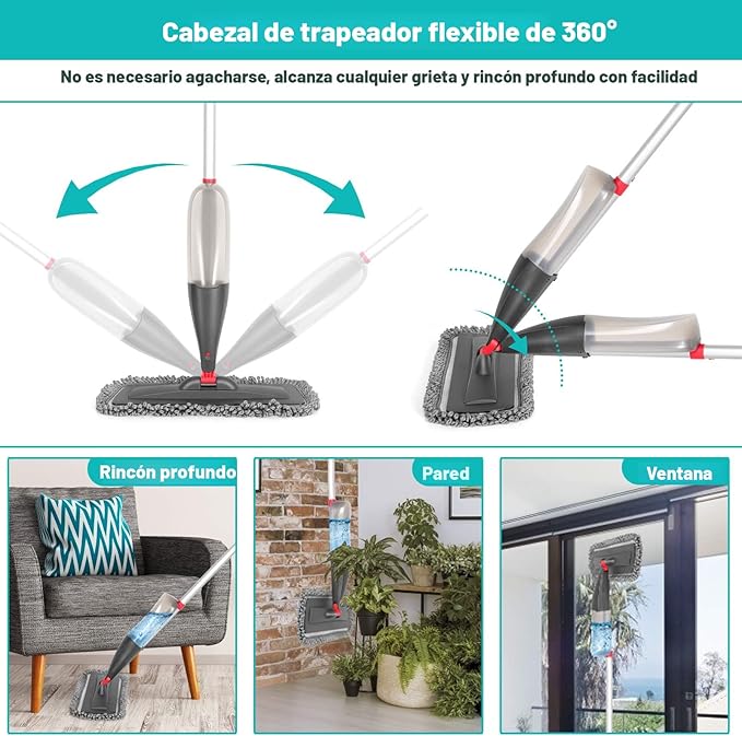 ¡Transforma tu limpieza con el Trapeador con Spray! 🧼✨
