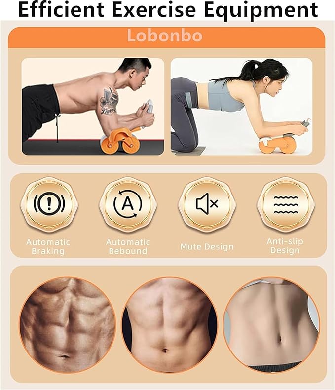 Rueda Abdominal con Doble Rueda y Soporte – Ejercítate con Más Seguridad y Control💪