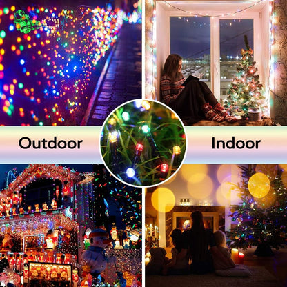 Luces Navideñas Multicolor con Panel Solar – 20 metros🎄✨