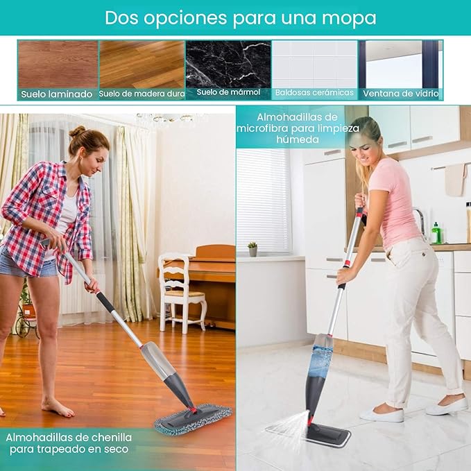 ¡Transforma tu limpieza con el Trapeador con Spray! 🧼✨