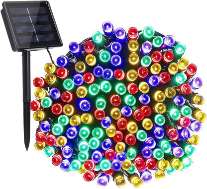 Luces Navideñas Multicolor con Panel Solar – 20 metros🎄✨