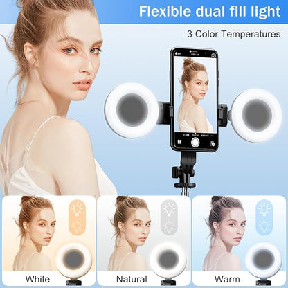 Trípode Extensible con Doble Luz y Mando Bluetooth – La Herramienta Perfecta para Creadores 💡