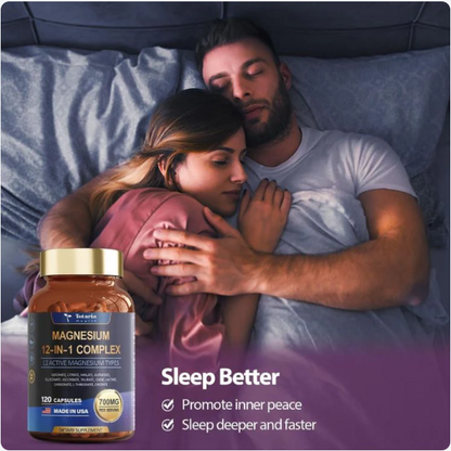 Totaria Health – Magnesium 12-in-1 Complex (120 cápsulas, 700 mg por porción).