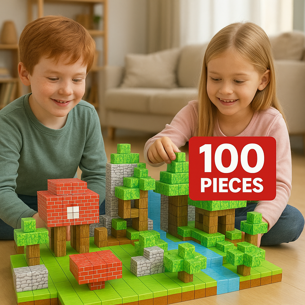 Cubos Magnéticos Creativos – Set de 100 Piezas Inspirado en Minecraft, el regalo perfecto para esta Navidad