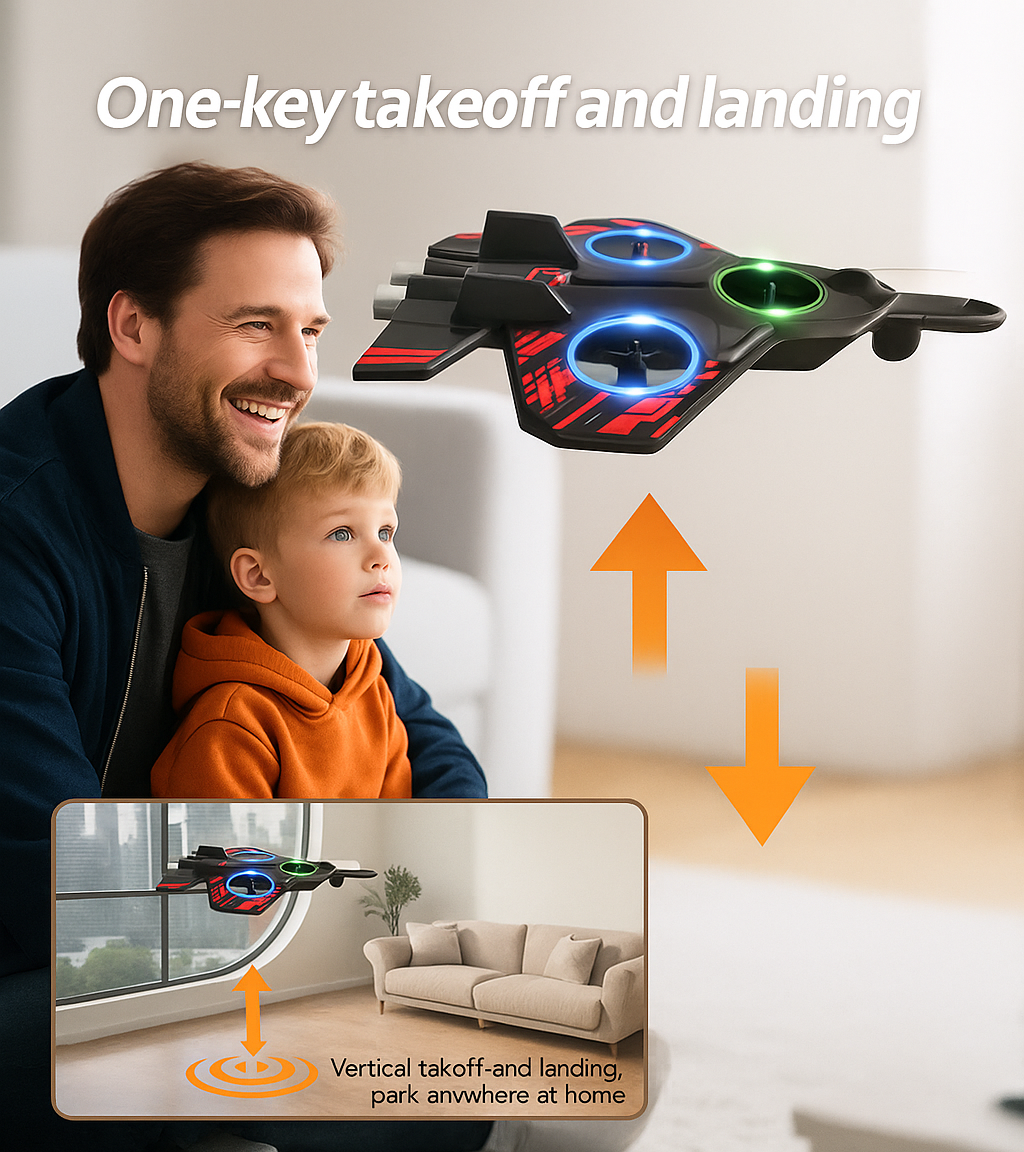 Dron Pequeño Controlado por Control Remoto, Ideal para Principiantes, Avión de Control Remoto - Juguete para Niño, Planeador de Espuma, UAV Pequeño para Estudiantes de Primaria, Avión Resistente al Caída