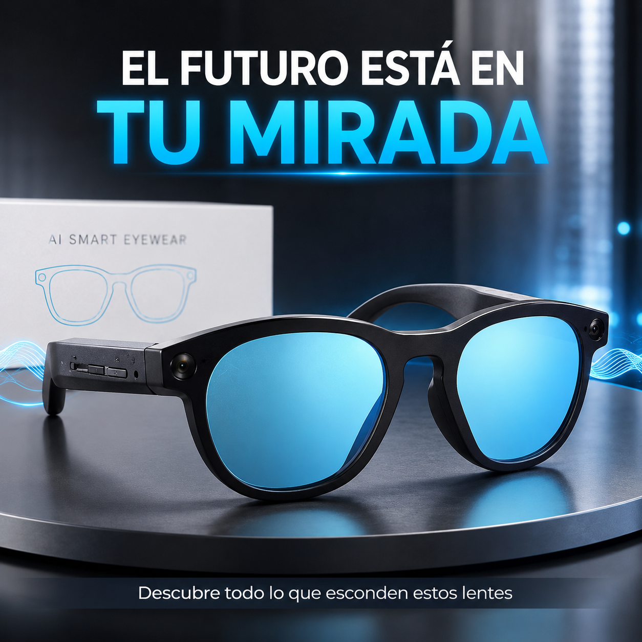 Lentes Inteligentes con Cámara y Audio Bluetooth — Captura momentos con manos libres