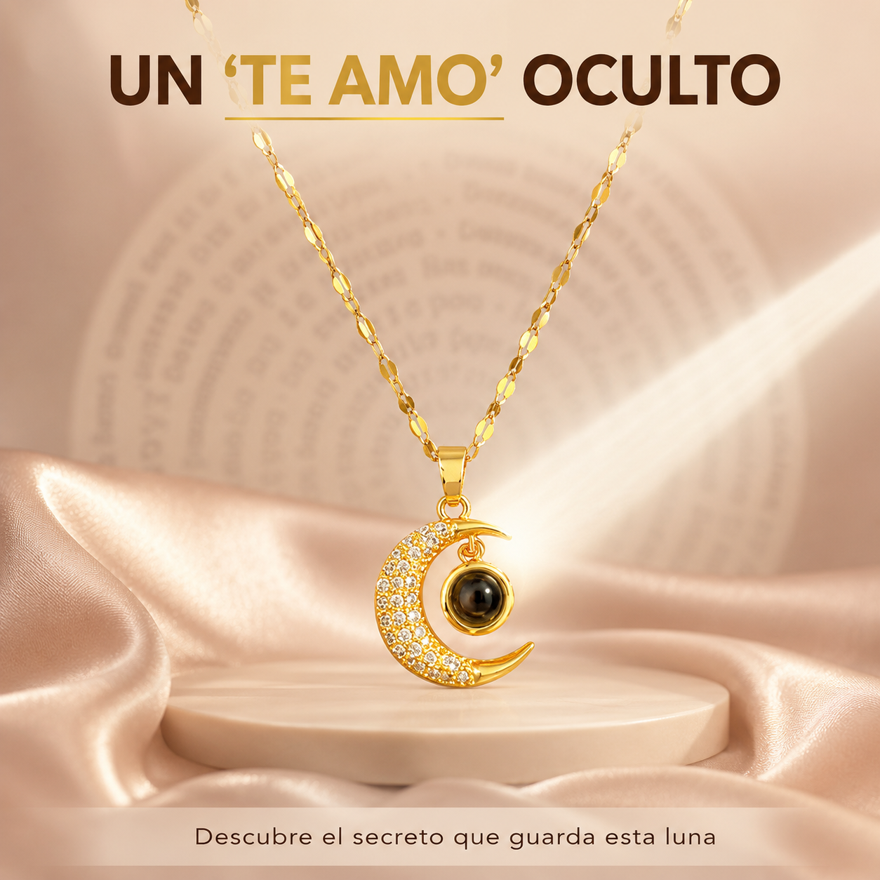 Collar Luna Proyector “Te Amo” en 100 Idiomas — Expresa tu amor de forma inolvidable
