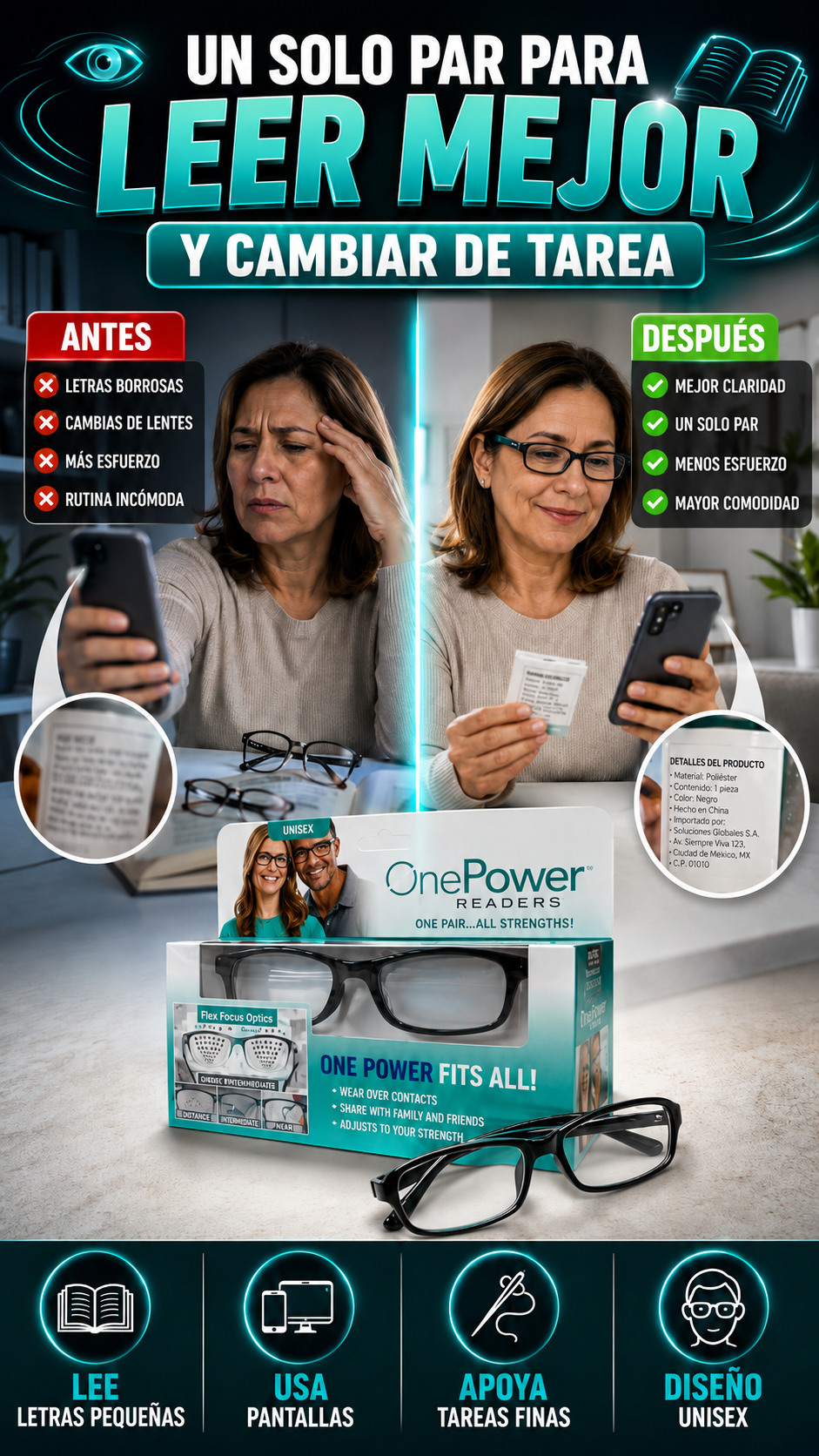 Lentes de Lectura Multifocales Progresivos — Cambia de tarea sin cambiar lentes
