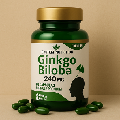 Ginkgo Biloba 240 mg – 80 cápsulas (Fórmula Premium)🌿🧠