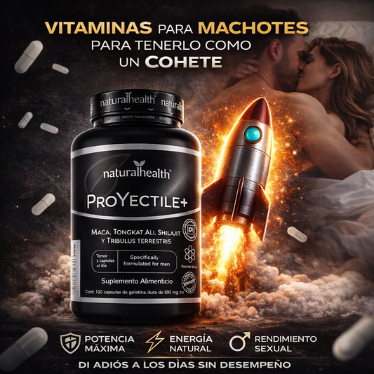 ProYEctile+ | Solución para sentirse poderoso en la cama, y tenerlo como un proyectil, contiene Maca, Tongkat Ali, Shilajit, Tribulus Terrestris