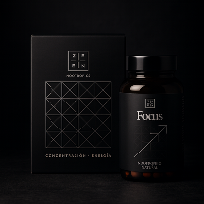 Nootrópico ZZEN FOCUS, incrementa tu capacidad cerebral y combate la fatiga mental - con Bacopa Monnieri, L-Theanine, Ginseng y mucho más.