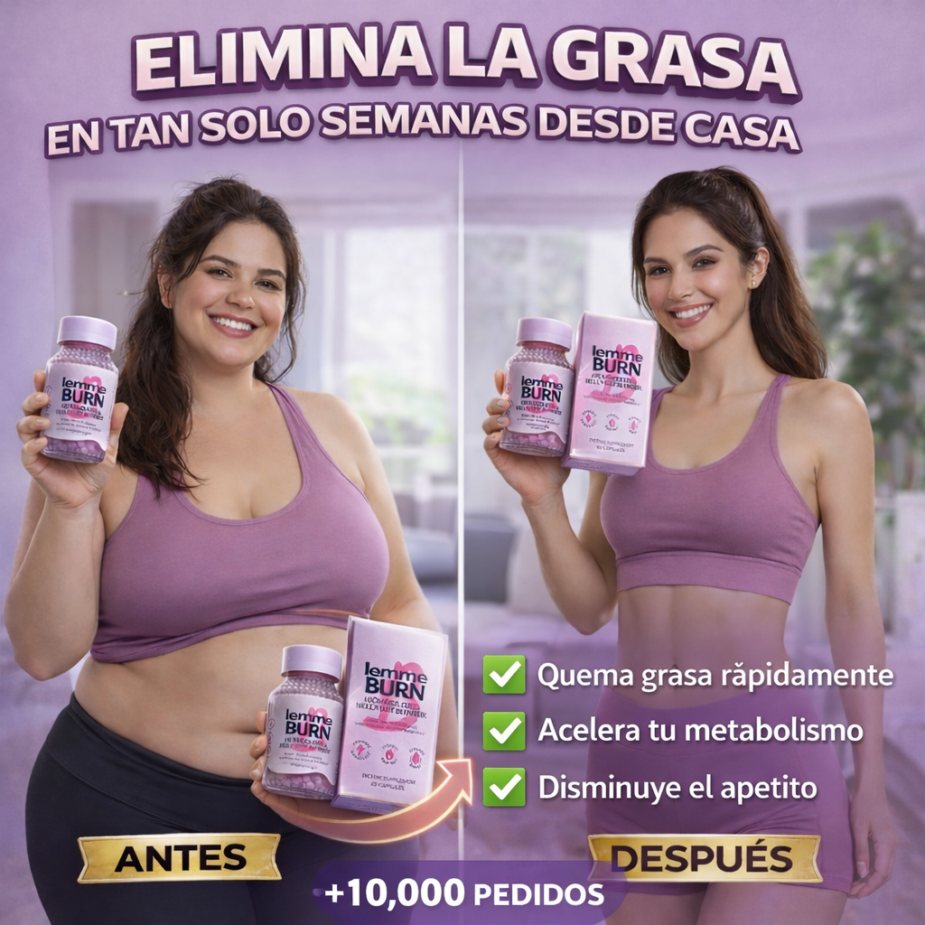 LEMME BURN | Quema grasa más rápido sin rutinas extremas, ayuda a tu metabolismo, contiene extracto de Gynostemma Actiponin, Vitaminas B, Cromo