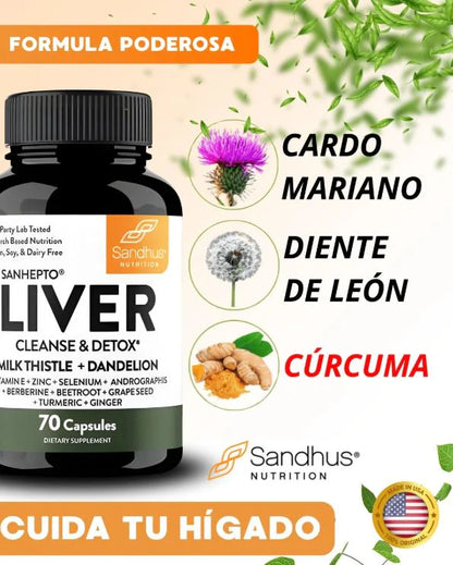 LiverShield PRO®: Desintoxicación natural para sentirte más liviano cada día (70 Cápsulas)