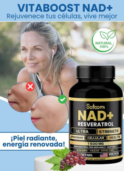 NAD+ RESVERATROL:🔋 Rejuvenece Tus Células, Recupera Tu Energía✨💊