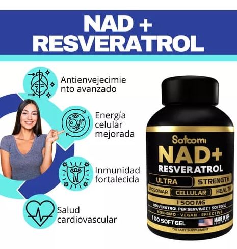 NAD+ RESVERATROL:🔋 Rejuvenece Tus Células, Recupera Tu Energía✨💊