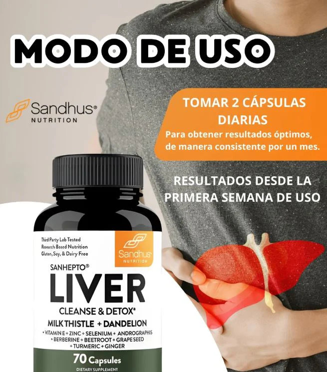 LiverShield PRO®: Desintoxicación natural para sentirte más liviano cada día (70 Cápsulas)