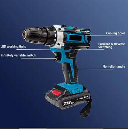 TurboFix Pro Kit:⚙️ Taladra, atornilla y crea sin límites con doble batería de larga duración🧰⚡