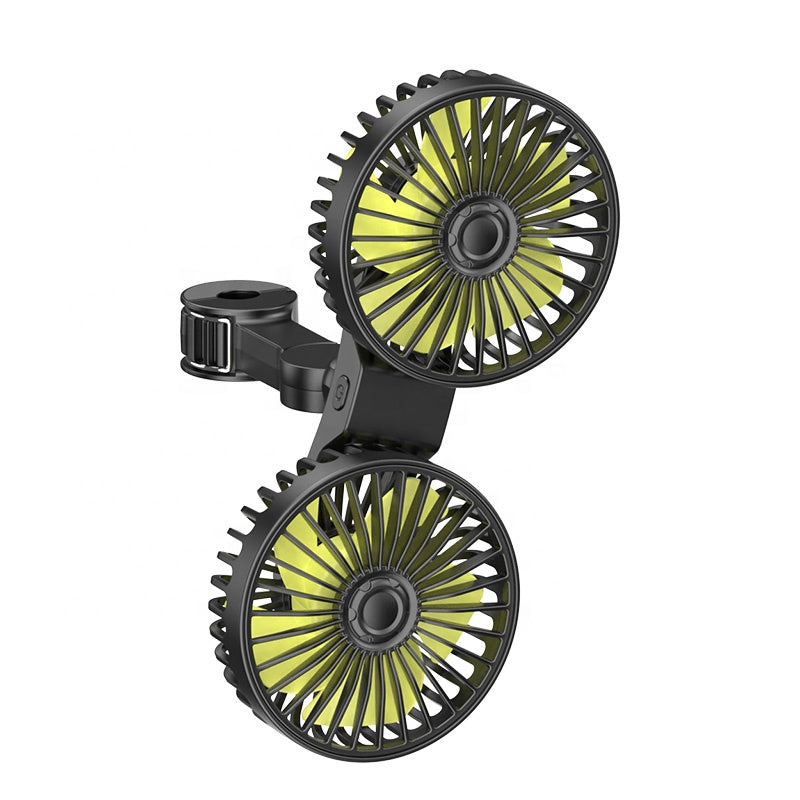 Ventilador eléctrico de doble cabezal para coche, para pasajeros del asiento trasero