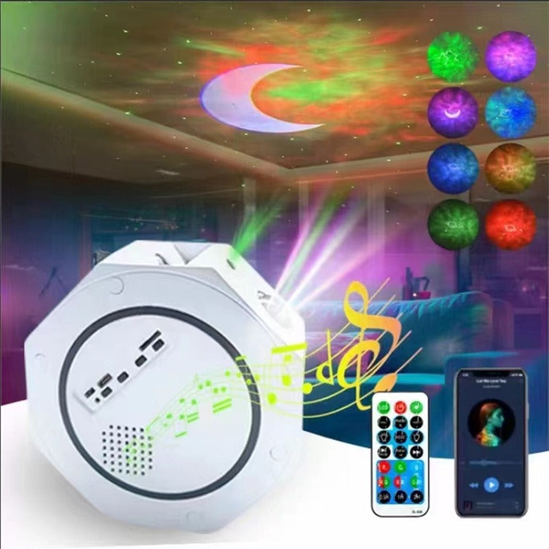 Proyector LED Octagonal + Parlante Bluetooth – Transforma Tu Habitación en un Show de Luces ✨